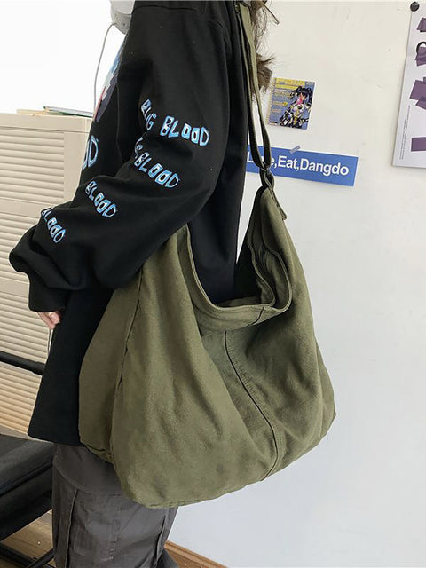 נשים מזדמנים עם קיבולת גדולה שקית בד Crossbody תיק