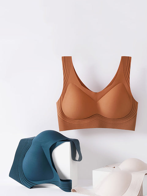 Women Casual Seamless Latex Fixed Cup Bra