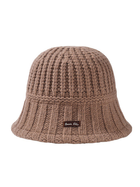 Winter Pure Color Fashion Knitted Patch Warm Hat