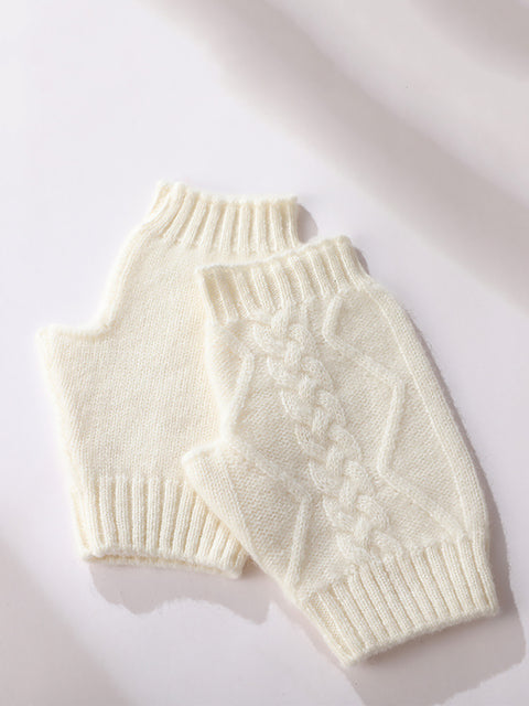 Unisex Twrist Knit Warm Leakage Finger Gloves