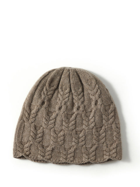 Women Vintage Soft Twist Knit Warm Hat