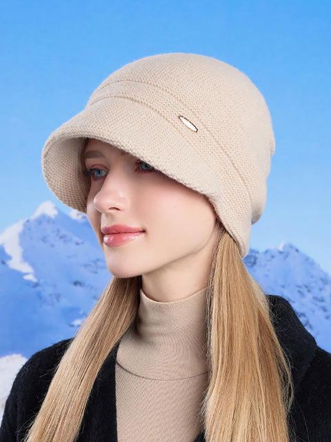 Women Winter Solid Warm Knit Hat