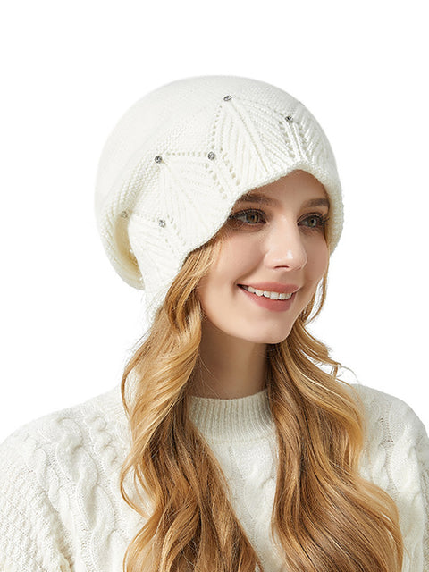 Winter Artsy Soft Warm Rabbit Hair Knit Hat