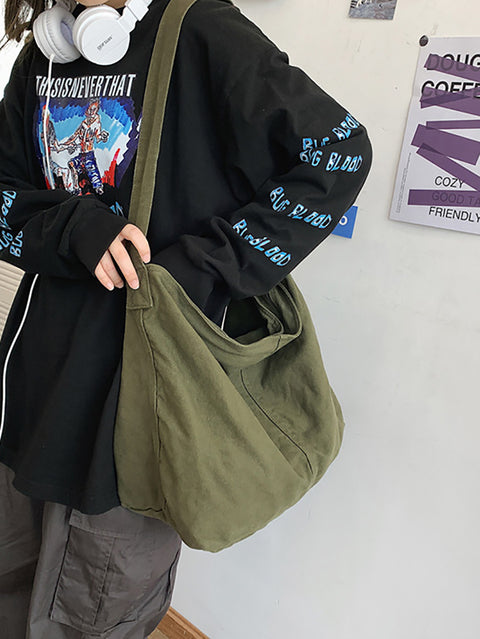 נשים מזדמנים עם קיבולת גדולה שקית בד Crossbody תיק