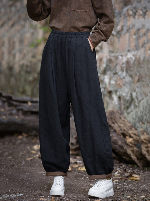 Women Spring Casual Solid Spliced Harem Pants