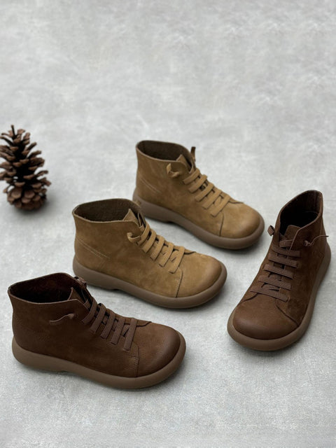 Women Stylish Genuine Leather Fleece-lined Boots