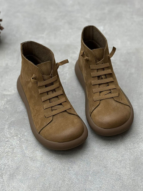 Women Stylish Genuine Leather Fleece-lined Boots