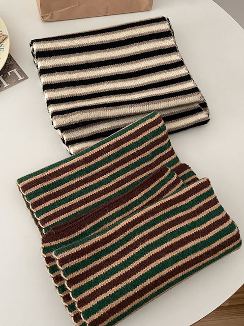 חורף Artsy Warm Stripe Knit צעיף