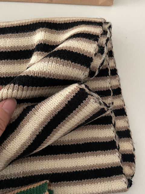 חורף Artsy Warm Stripe Knit צעיף