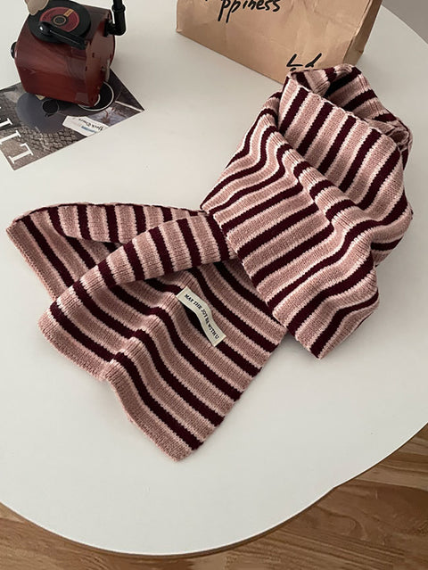 חורף Artsy Warm Stripe Knit צעיף