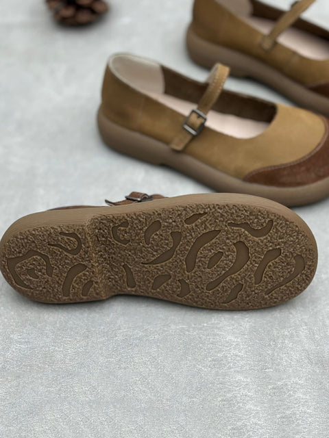 Women Genuine Leather Suede Leather Flat Shoes