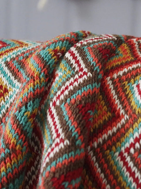 Vintage Mid Century Style Bohemian Sofa Throw Blanket