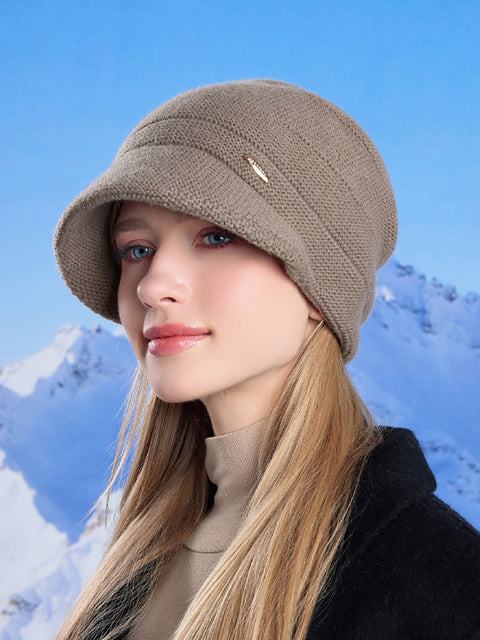 Women Winter Solid Warm Knit Hat