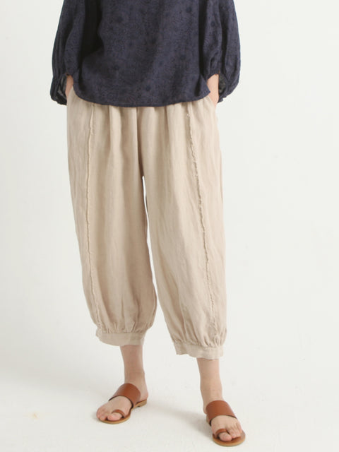 Plus Size Linen Casual Women Loose Harem Pants