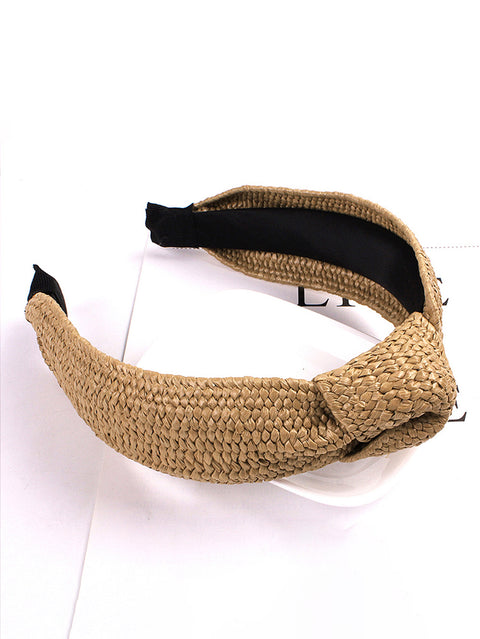 Casual Knot Straw Woven Hair Band - 4 Pieces